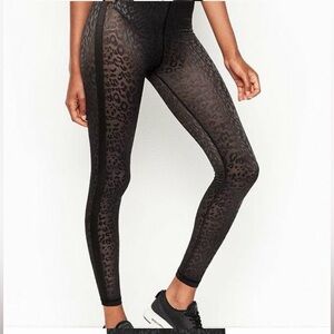 NWT VS Tights (black leopard, sheer, w/ full coverage lining, size M